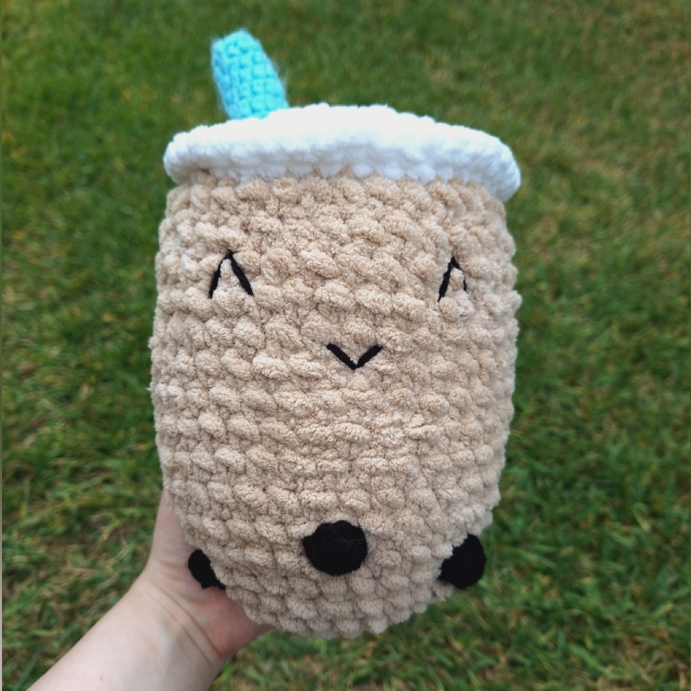 🧋Handmade Milk Tea Boba Crocheted Plushie - Picture 1 of 9